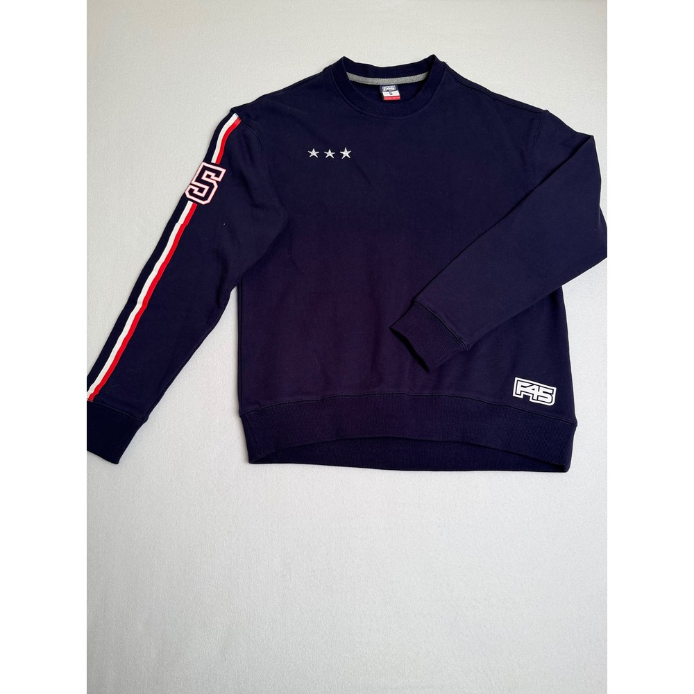 F45 Training Navy Blue Crewneck Sweatshirt Stars Stripe Graphic Mens Small